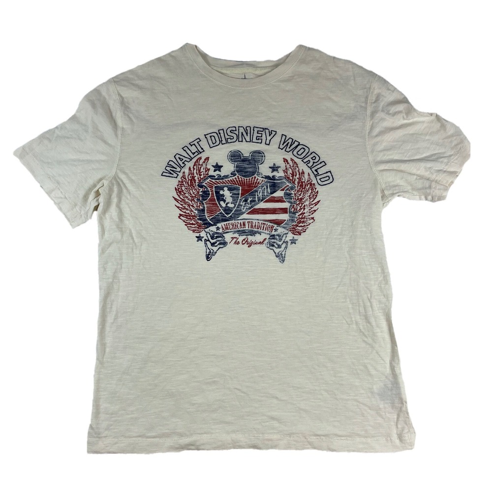 Walt Disney World The Original American Tradition Medium Cream/White T-shirt USA